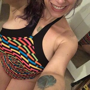 Colorful on piece bathing suit